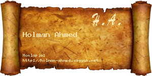 Holman Ahmed névjegykártya